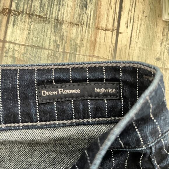 Citizens of Humanity Womens High Rise Striped Cropped Drew Flounce Sz 25 Bell - Picture 6 of 14